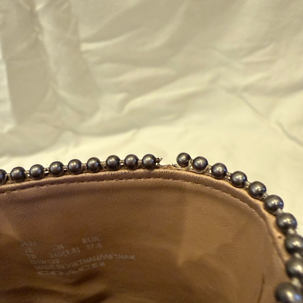 COACH Brown Drea Beadchain Leopard Block Heel Almond Toe Ankle Boots Booties 7 - Picture 6 of 6